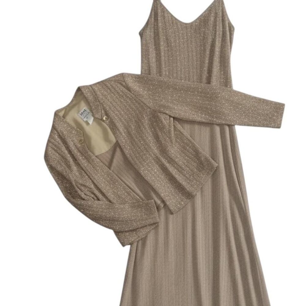 R-m-richards Women's Gold and Tan Dress